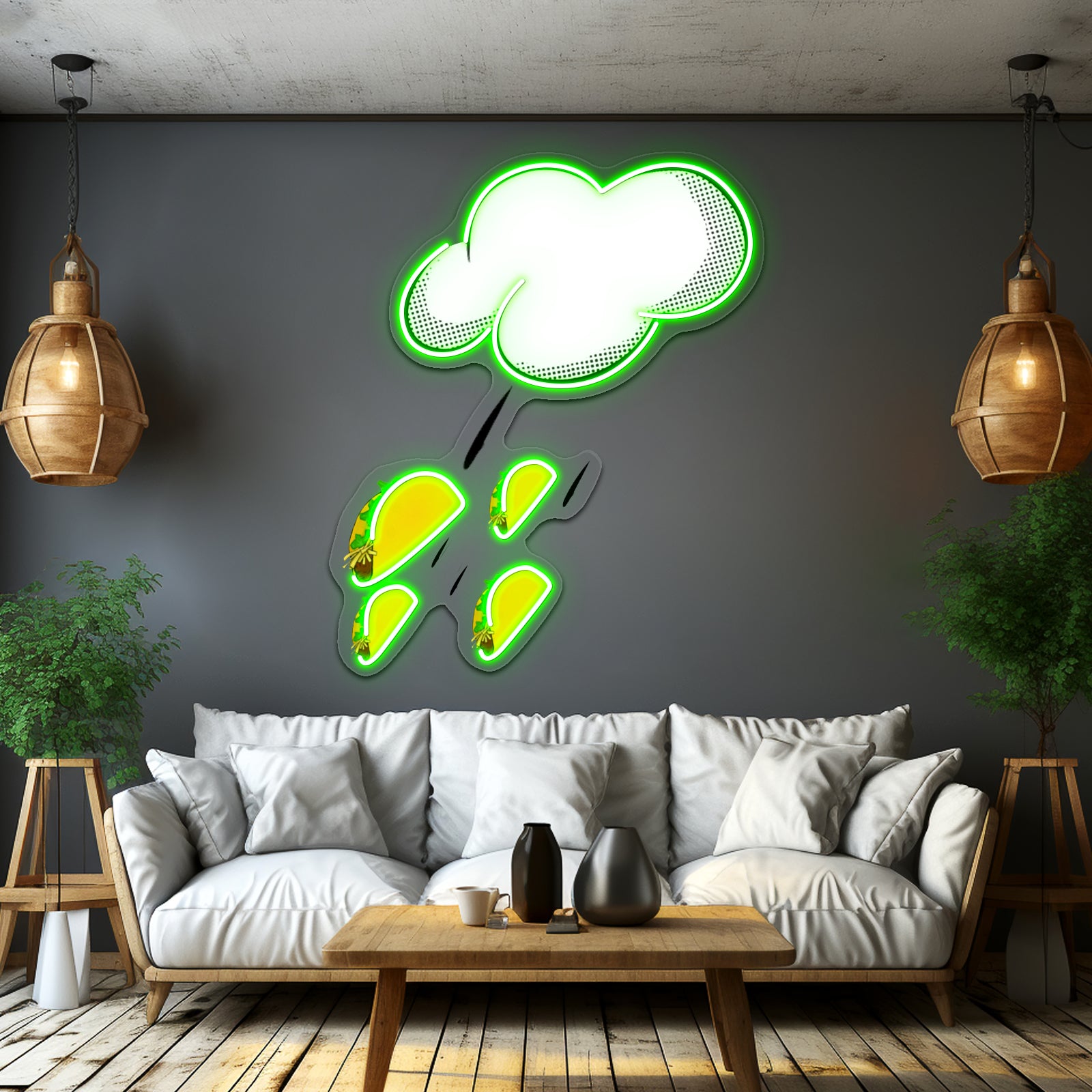 Raining Tacos Artwork Led Signs For Room | Shineneon