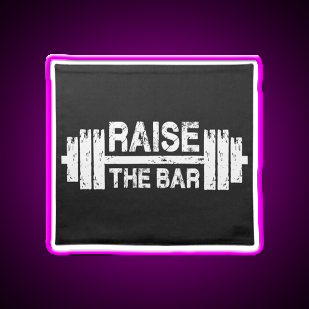 Raise The Bar Gym Fitness Led Neon Sign Rgb Color