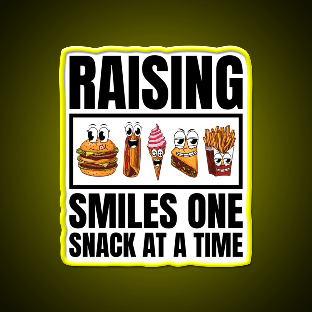 Raising Smiles One Snack At A Time Snack Food Led Neon Sign Rgb Color - Shineneon
