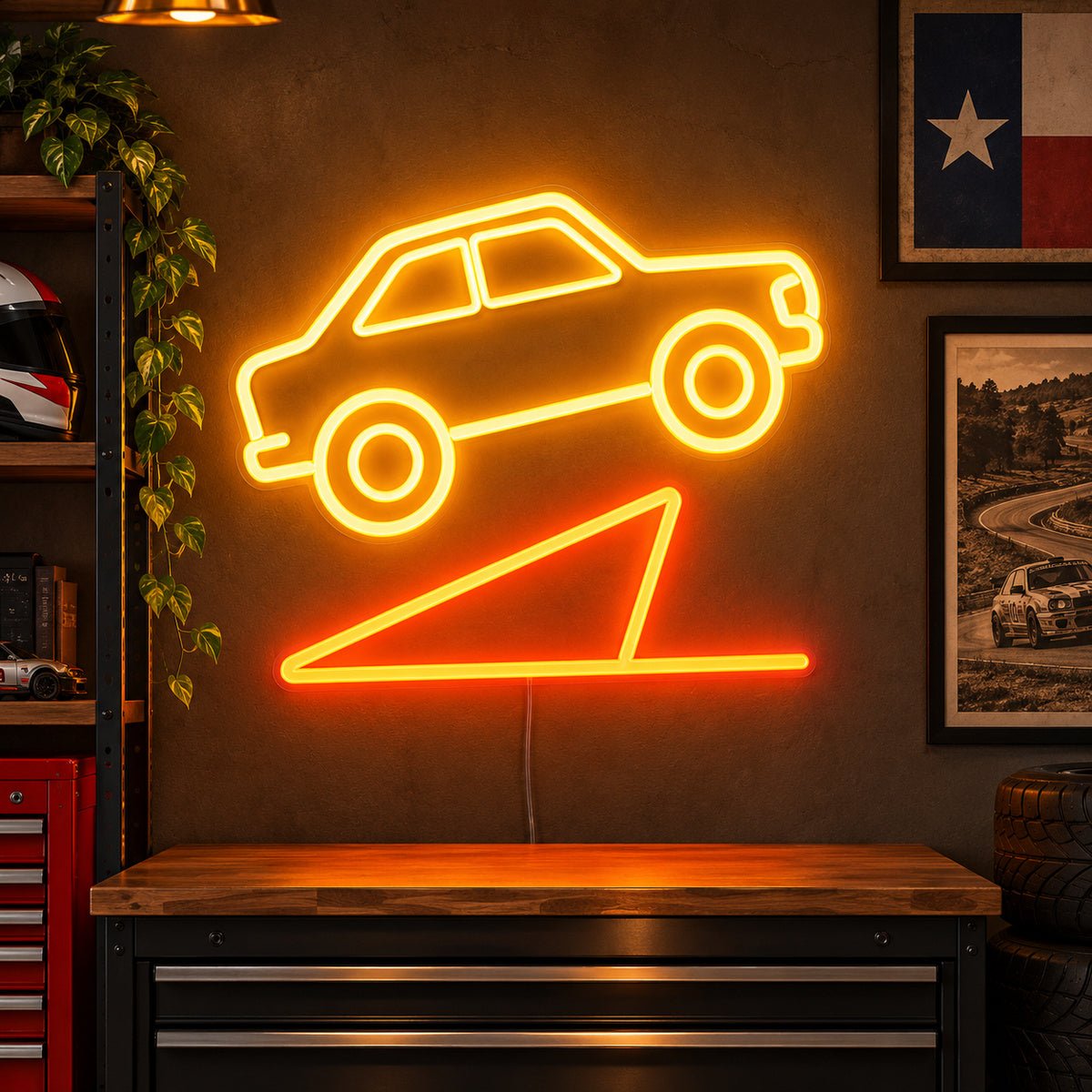 Rally Car Garage Vintage LED Neon Sign Garage Neon Sign - Shineneon