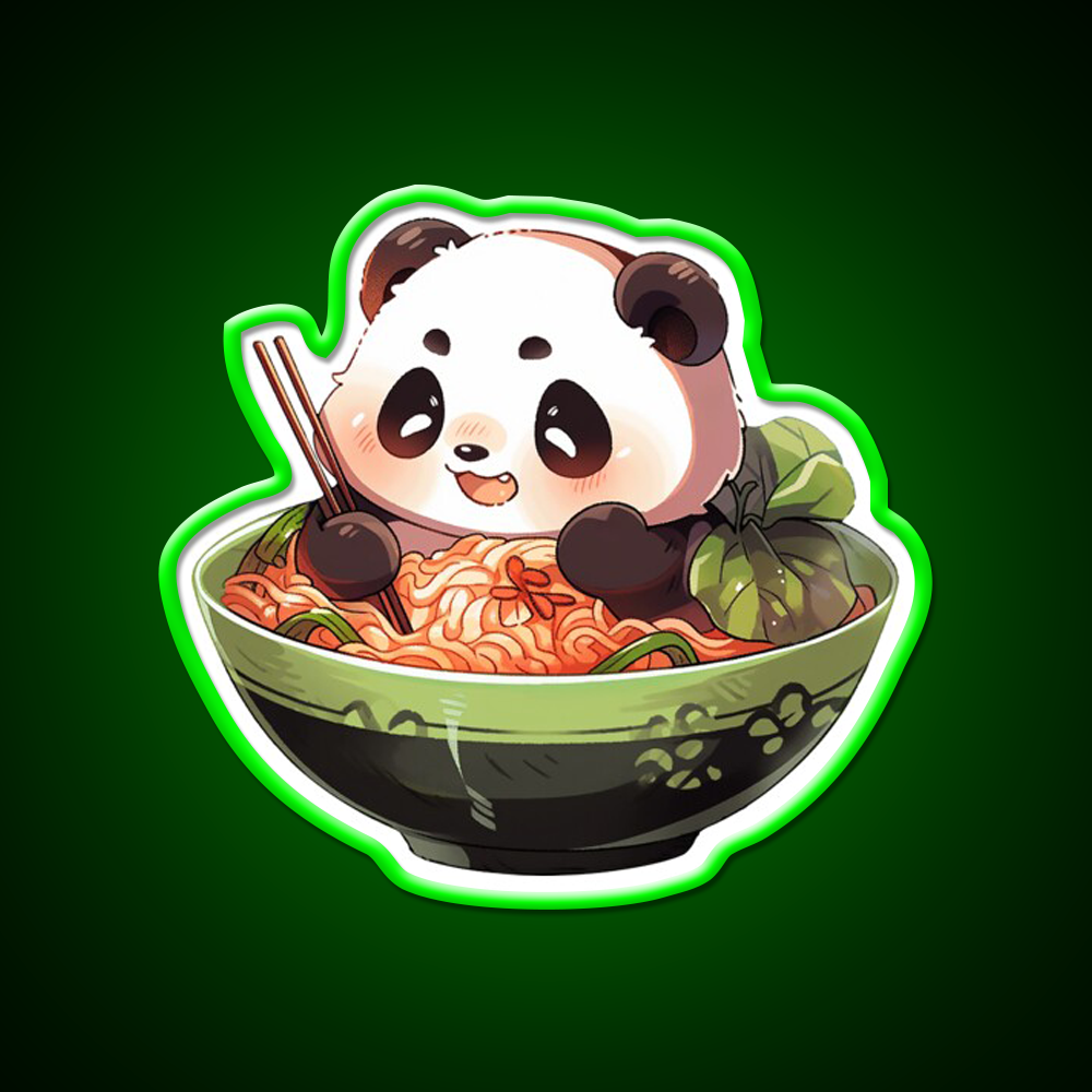 Ramen Bath Panda Pal Led Neon Sign Chinese Food Rgb Color