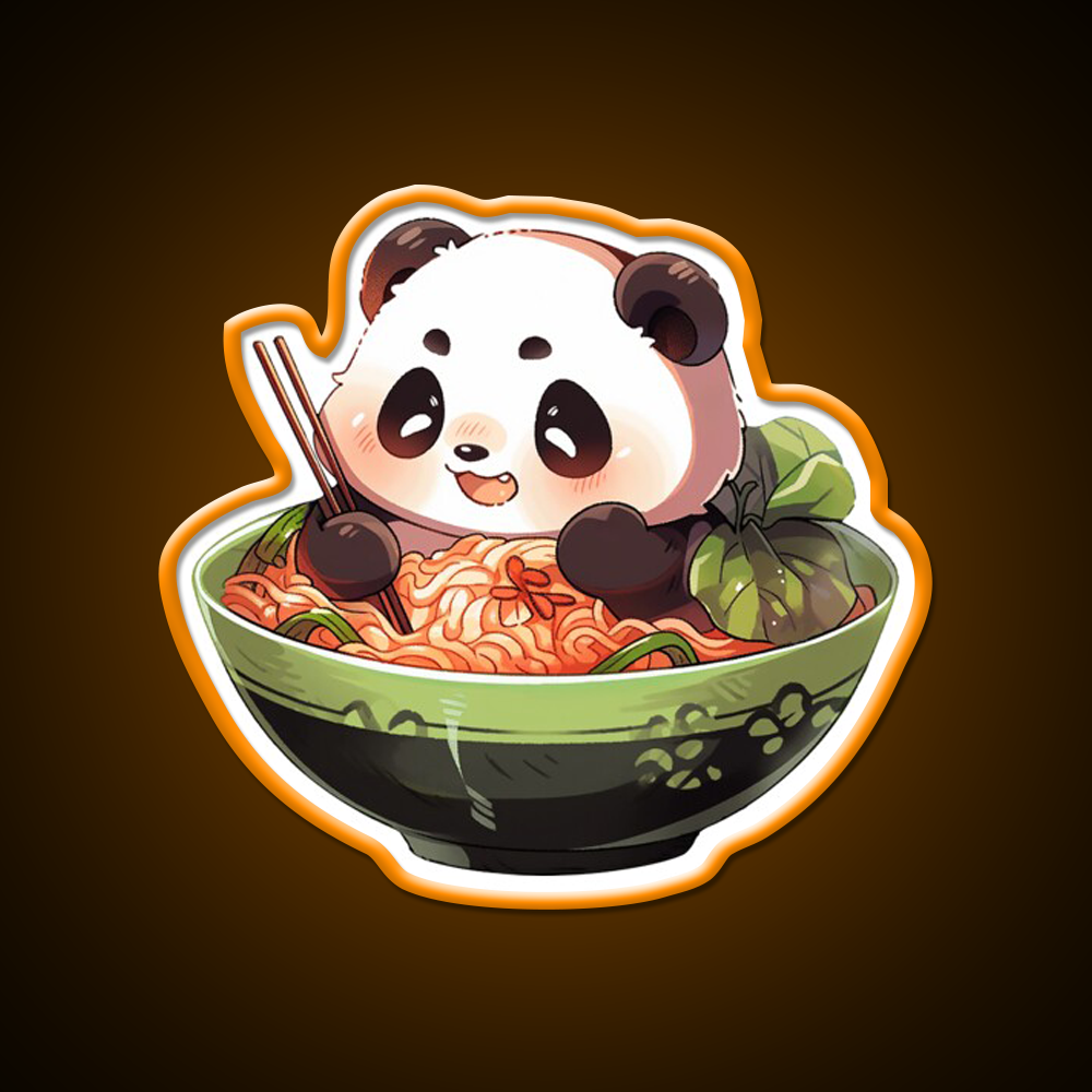 Ramen Bath Panda Pal Led Neon Sign Chinese Food Rgb Color