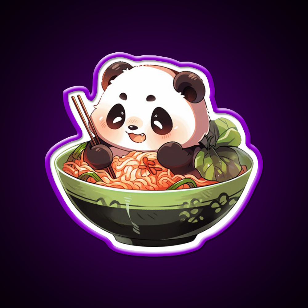 Ramen Bath Panda Pal Led Neon Sign Chinese Food Rgb Color