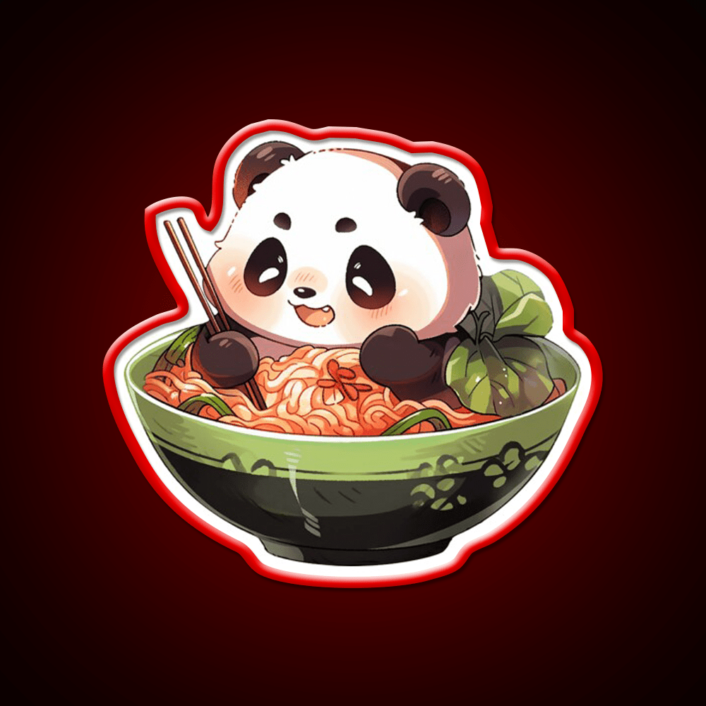 Ramen Bath Panda Pal Led Neon Sign Chinese Food Rgb Color - Shineneon