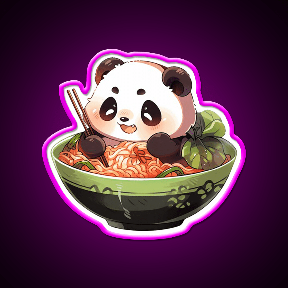 Ramen Bath Panda Pal Led Neon Sign Chinese Food Rgb Color - Shineneon