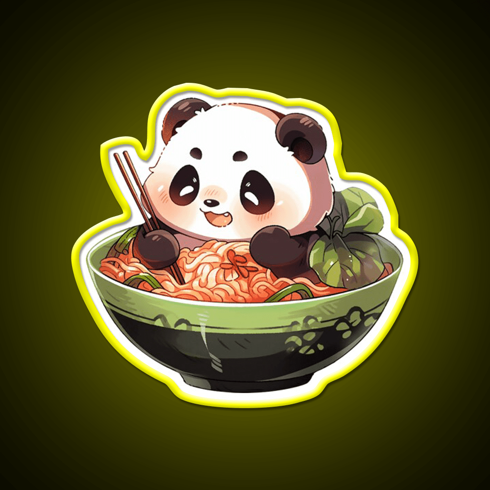 Ramen Bath Panda Pal Led Neon Sign Chinese Food Rgb Color - Shineneon