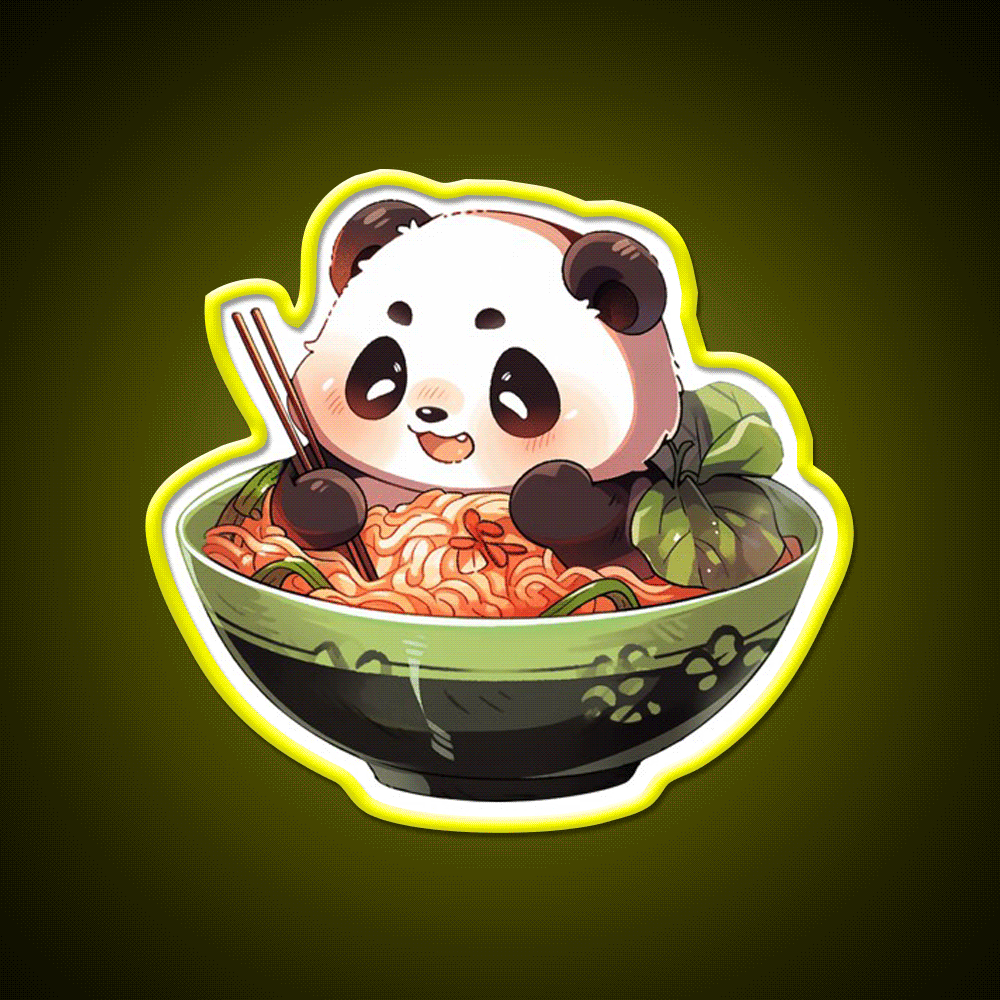 Ramen Bath Panda Pal Led Neon Sign Chinese Food Rgb Color