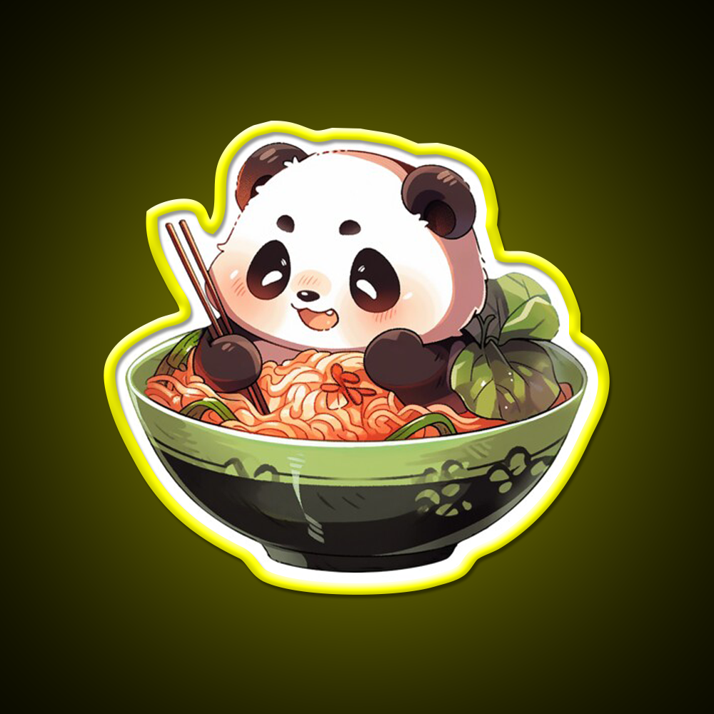 Ramen Bath Panda Pal Led Neon Sign Chinese Food Rgb Color