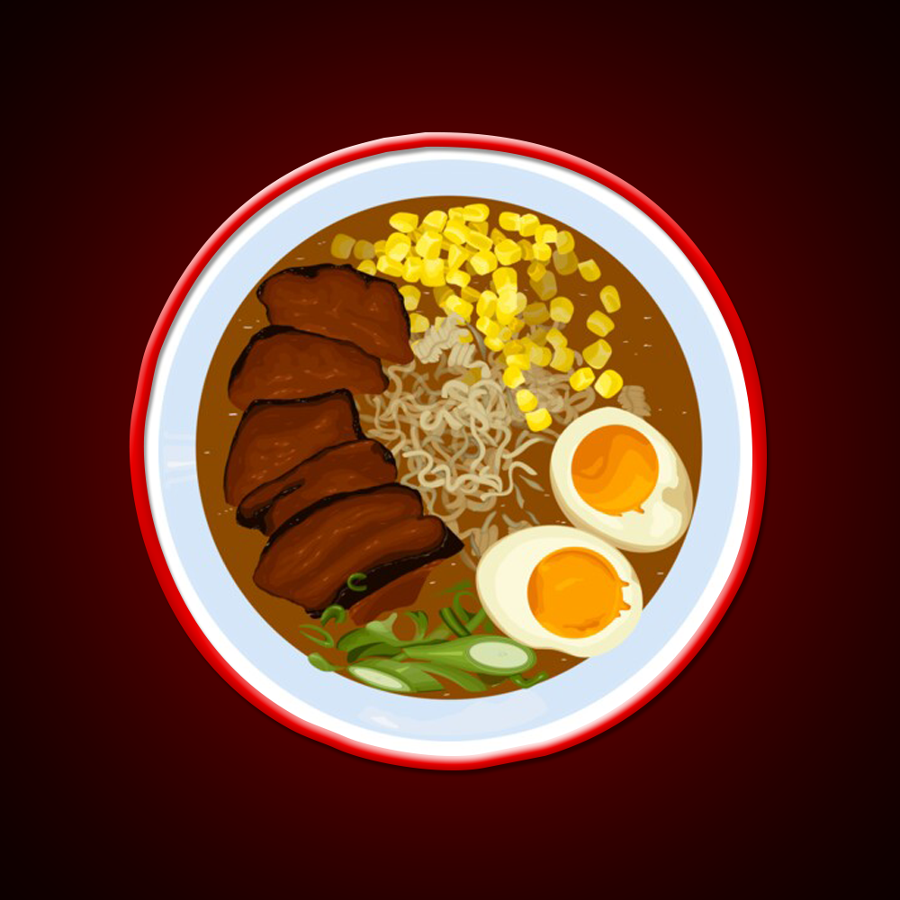 Ramen Bowl Cartoon Led Neon Sign Chinese Food Rgb Color