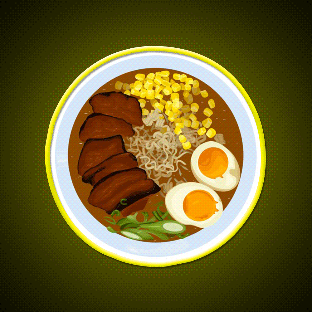 Ramen Bowl Cartoon Led Neon Sign Chinese Food Rgb Color