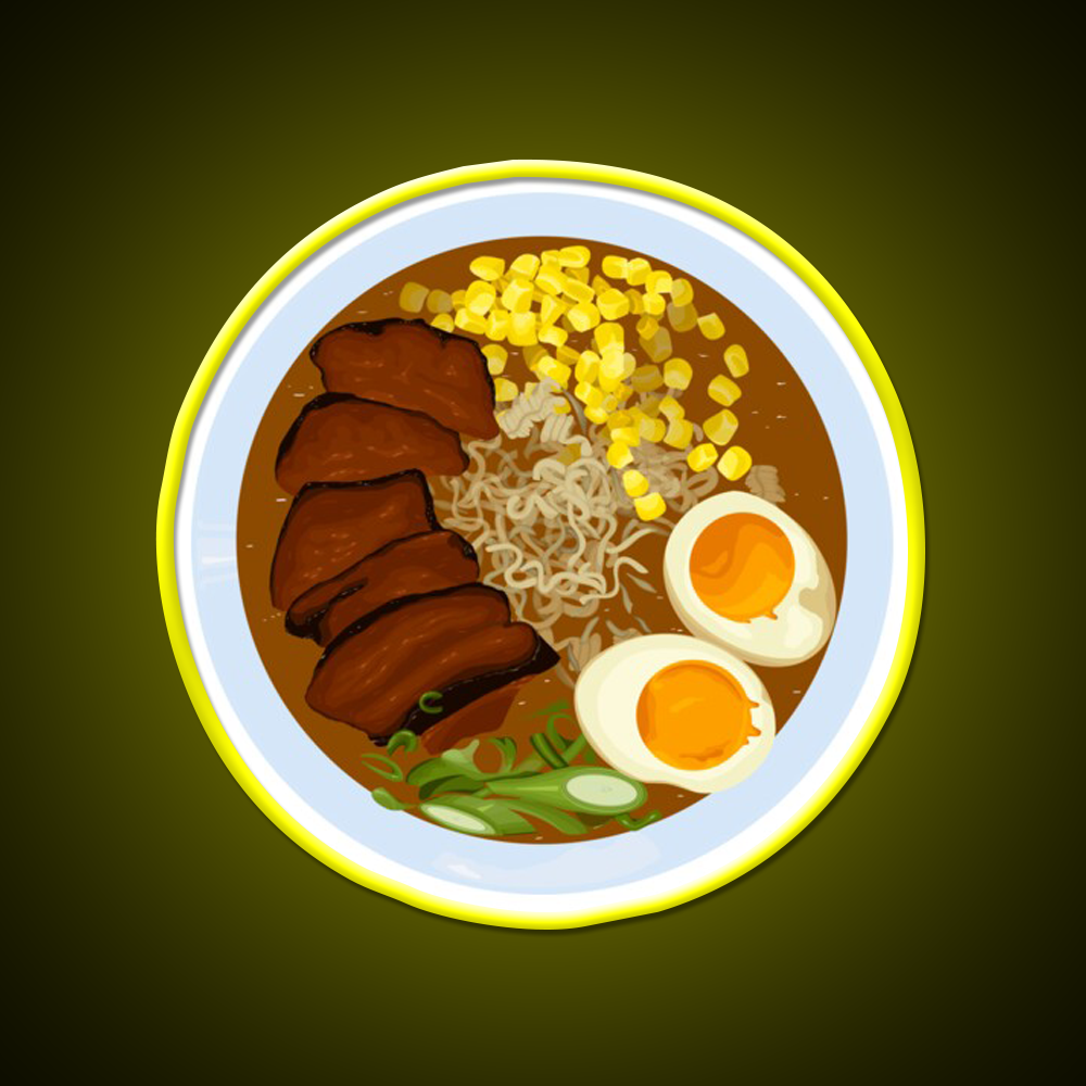 Ramen Bowl Cartoon Led Neon Sign Chinese Food Rgb Color