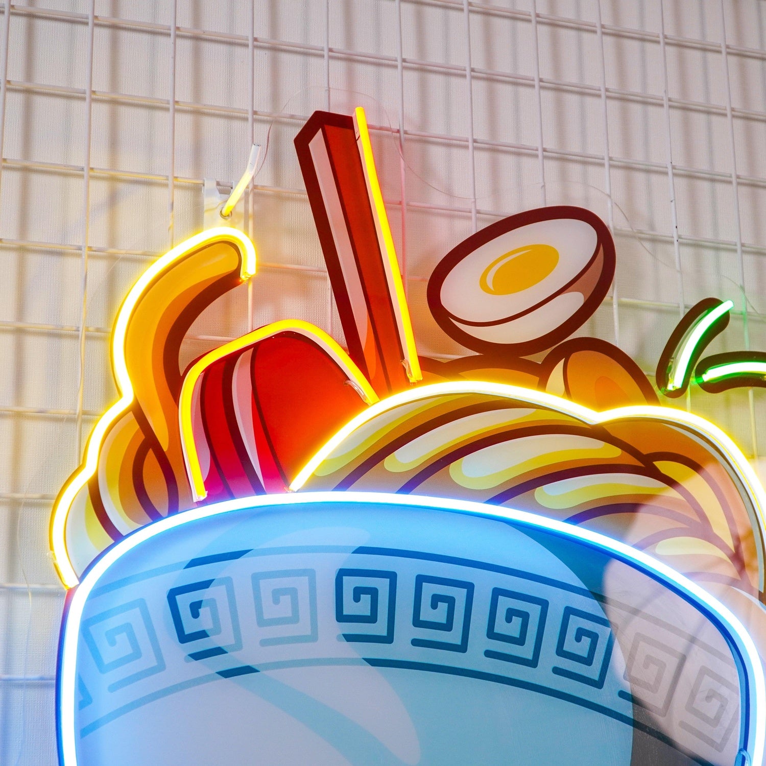 Ramen Bowl Multicolor Cartoon Uv Printed Led Neon Sign Japanese Restaurant Decor | Shineneon