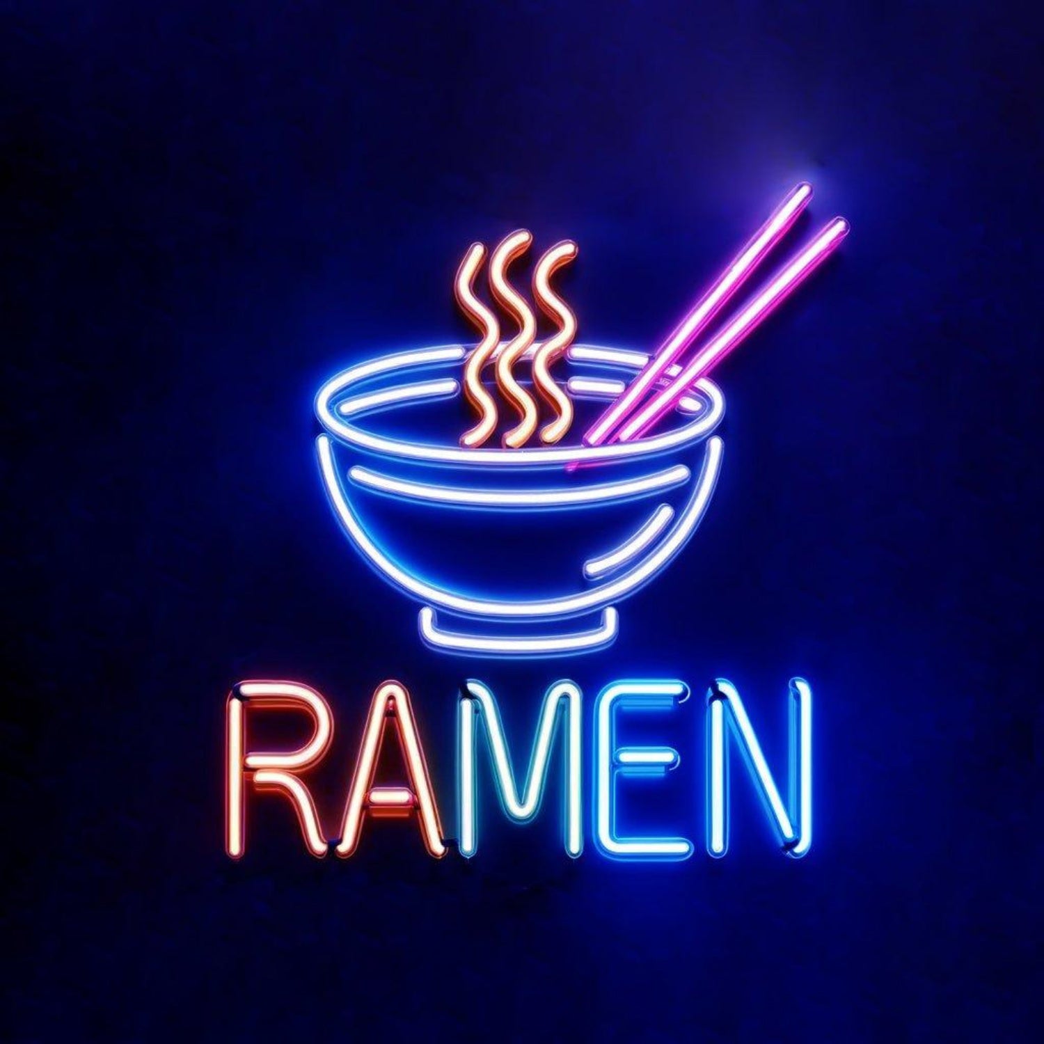 Ramen Bowl With Steam Chopsticks Led Neon Sign For Japanese Restaurant Decor | Shineneon