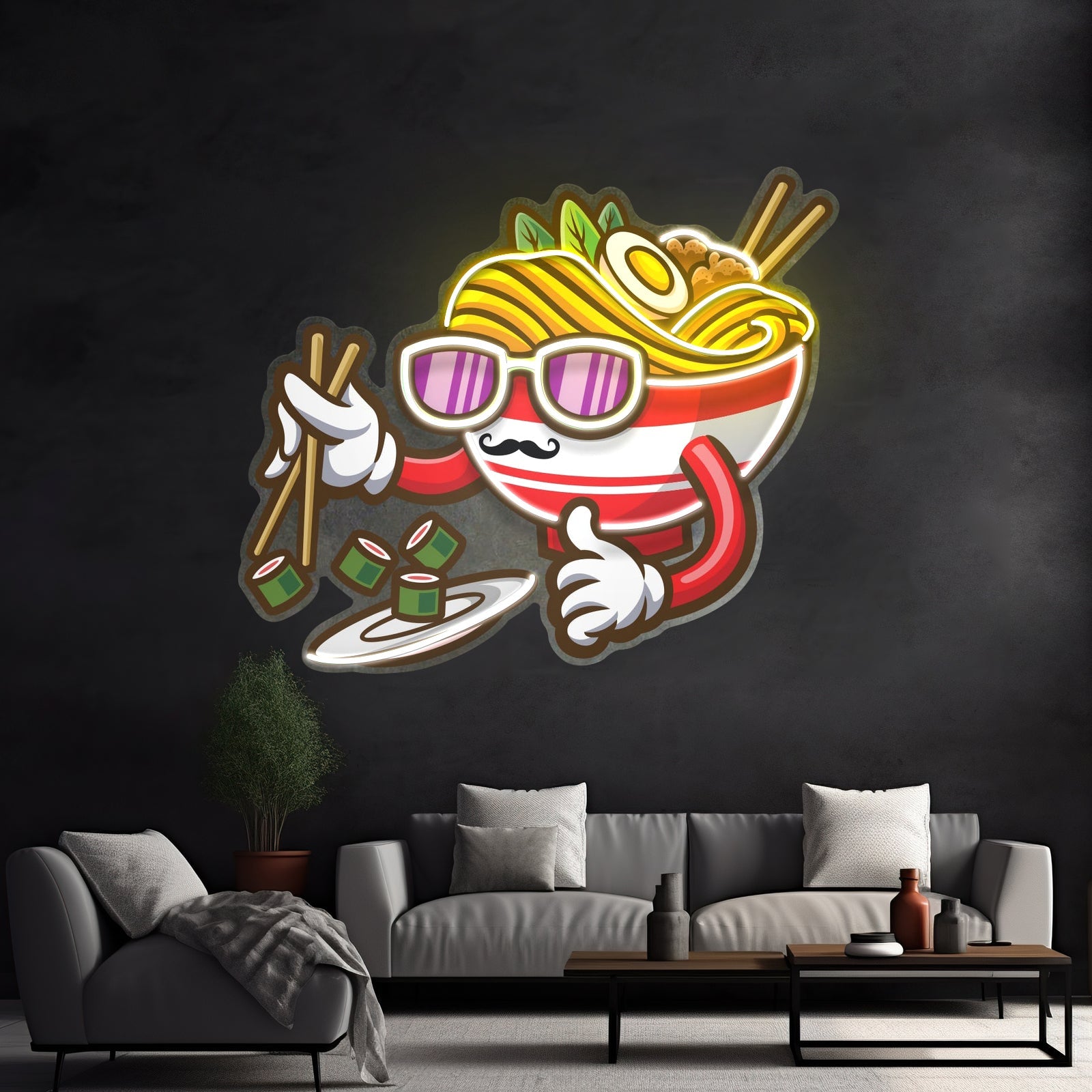 Ramen Eating Sushi Led Neon Sign Light Custom Led Signs - Shineneon