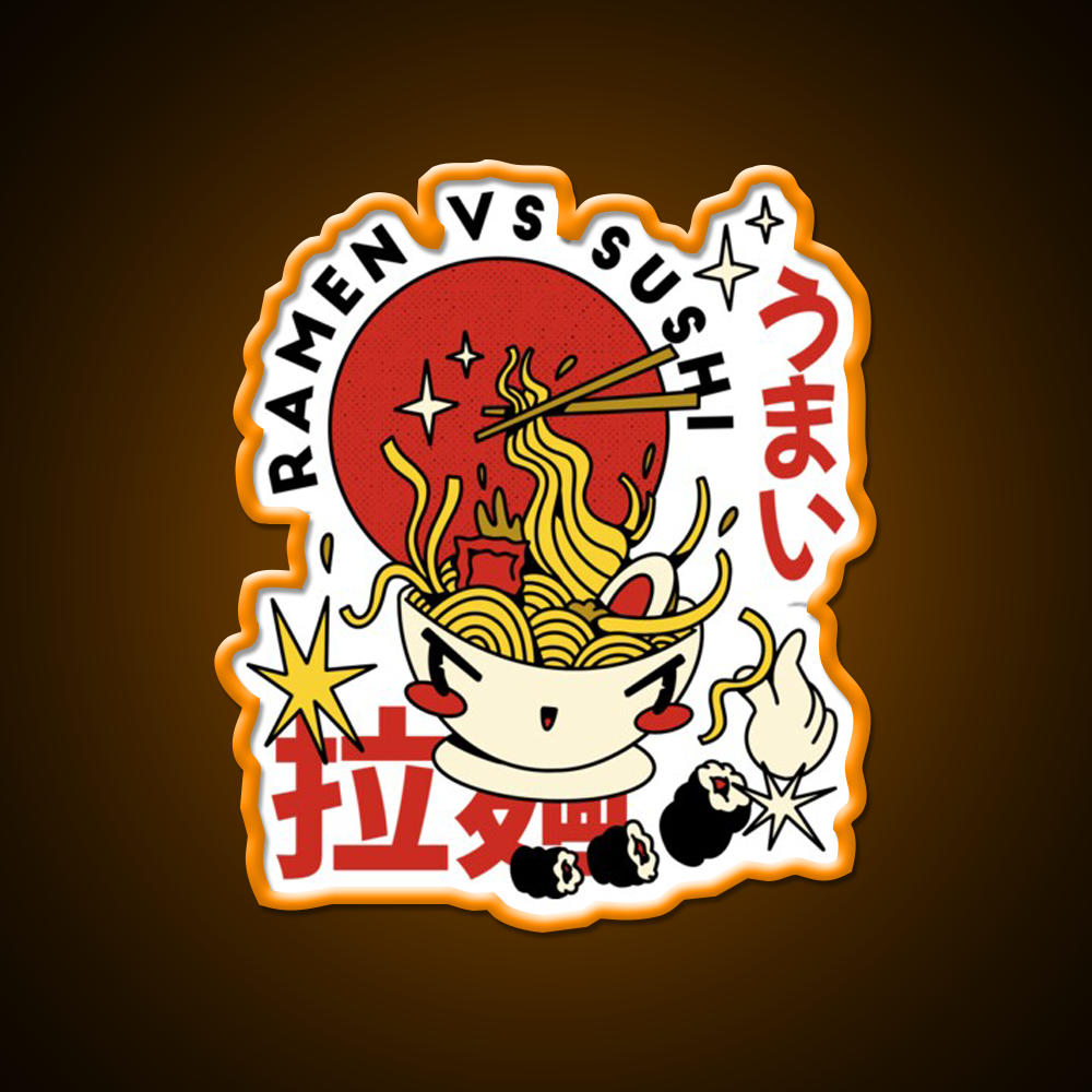 Ramen Food Retro Cartoon Fast Food Led Neon Sign For Burger Place Rgb Color