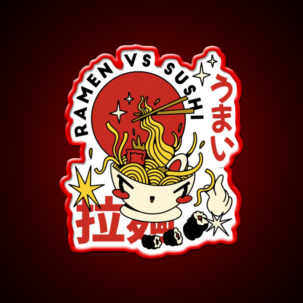 Ramen Food Retro Cartoon Fast Food Led Neon Sign For Burger Place Rgb Color