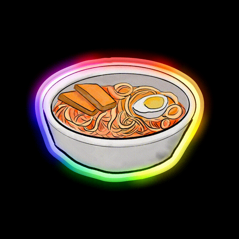 Ramen Japanese Noodle Soup Asian Cultural Led Neon Sign Rgb Color - LED neon sign close-up detail