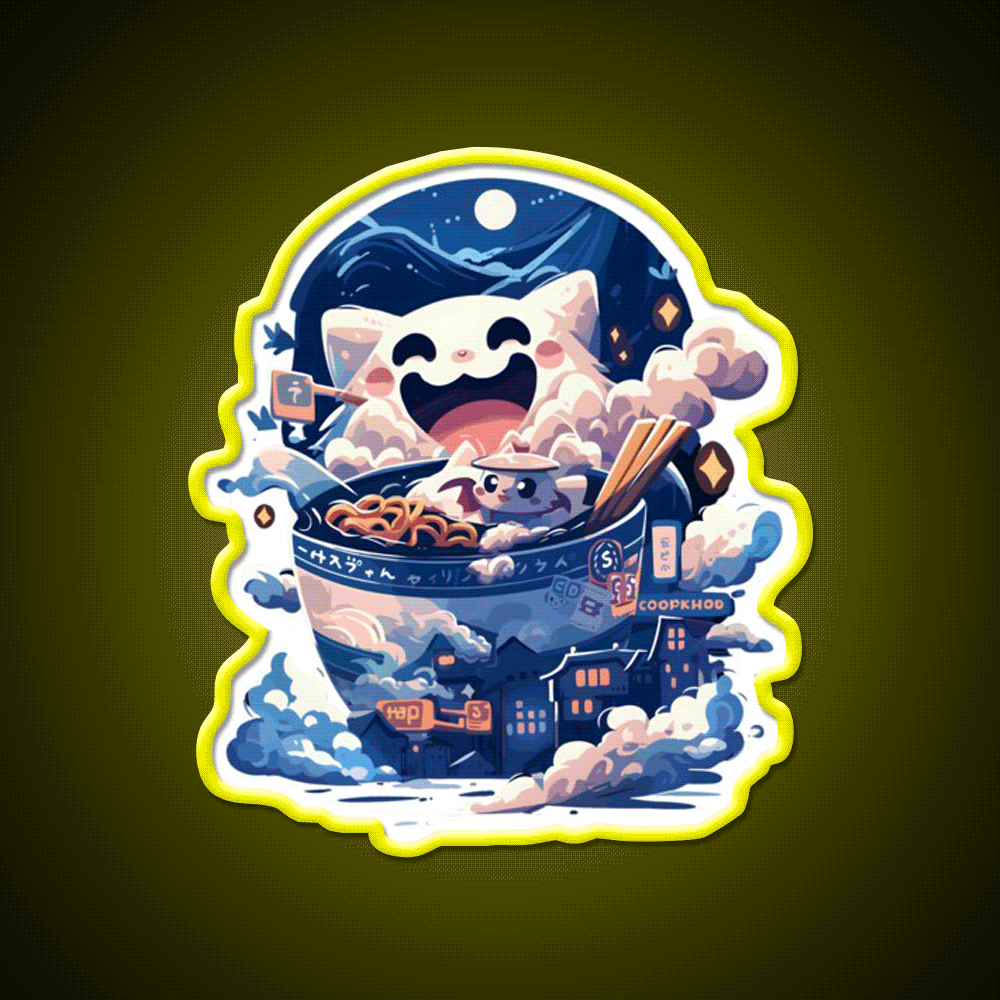 Ramen Monster Ramen Monster Noodles Snack Food Led Neon Sign Rgb Color