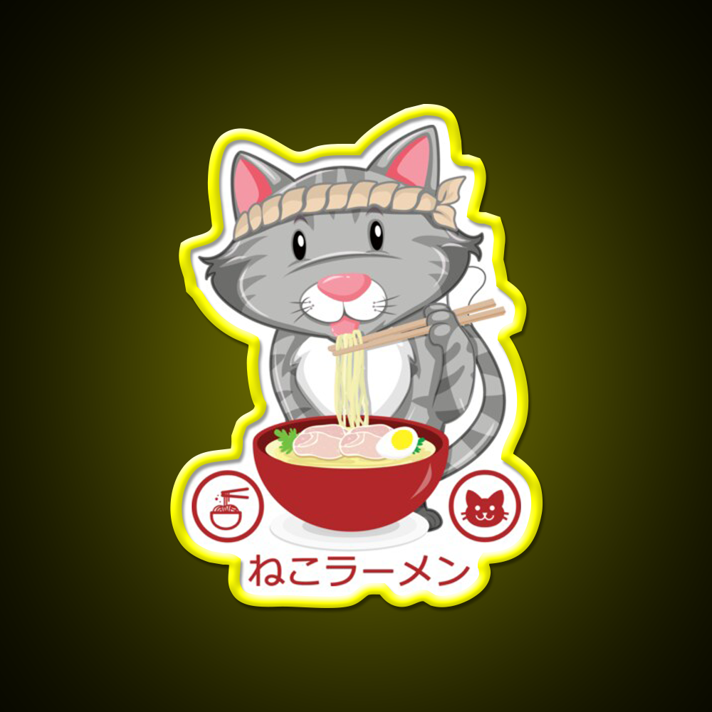 Ramen Noodle Cat Gift Led Neon Sign Chinese Food Rgb Color - LED neon sign view 7