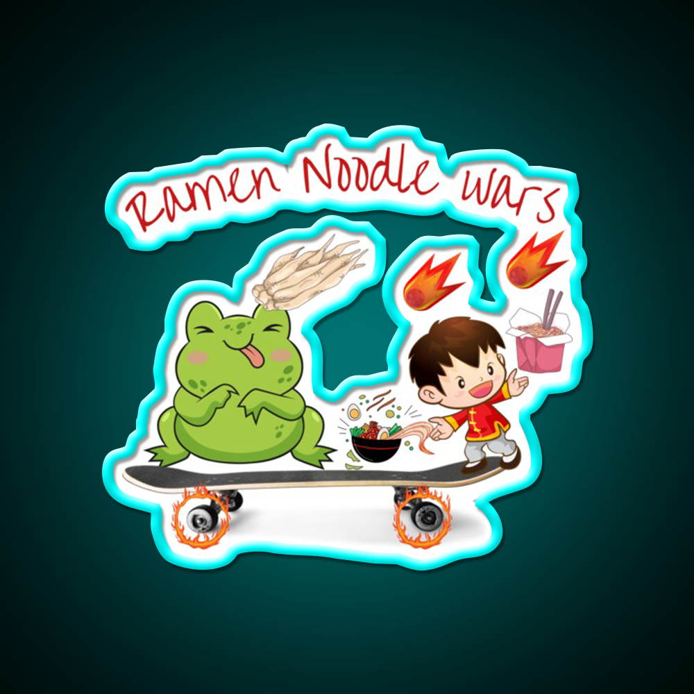 Ramen Noodle Wars Led Neon Sign Chinese Food Rgb Color - Size and dimension reference