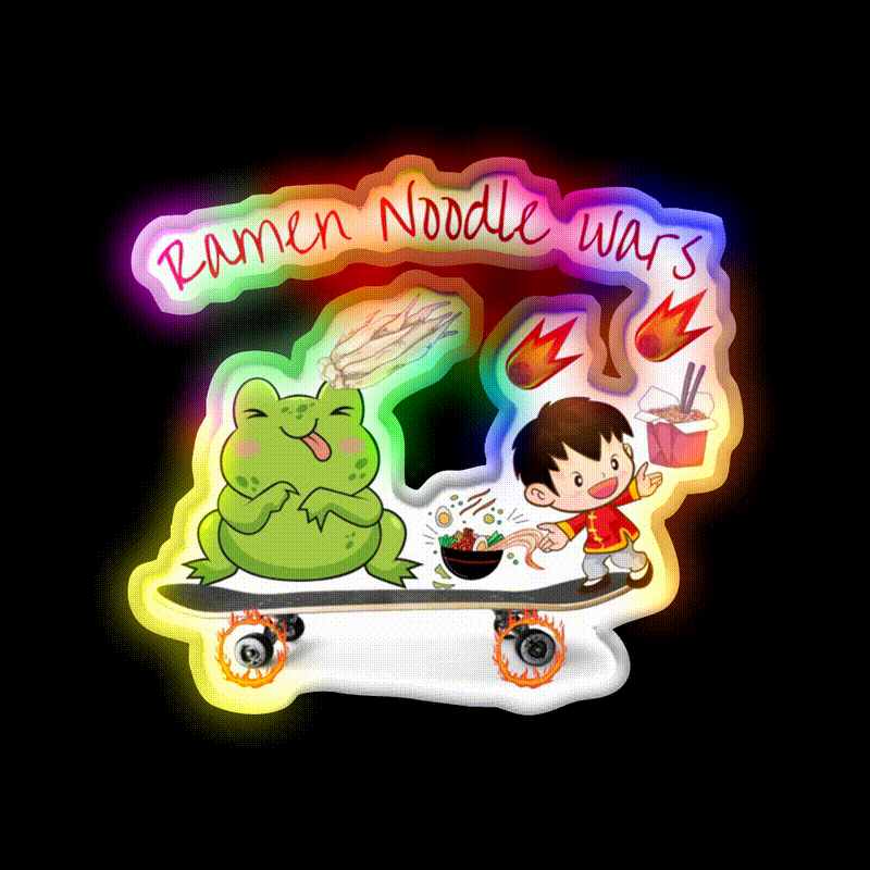 Ramen Noodle Wars Led Neon Sign Chinese Food Rgb Color - LED neon sign close-up detail