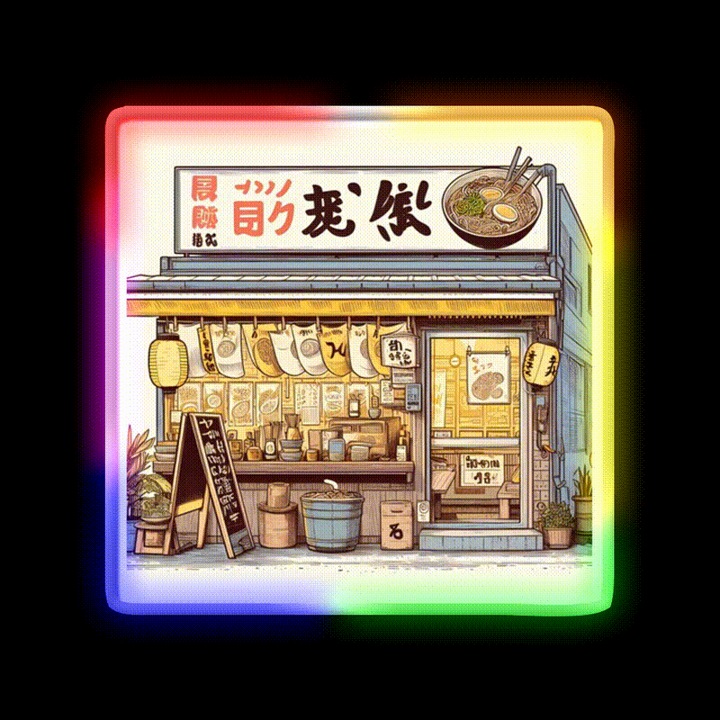 Ramen Shop Snack Food Led Neon Sign Rgb Color - LED neon sign close-up detail