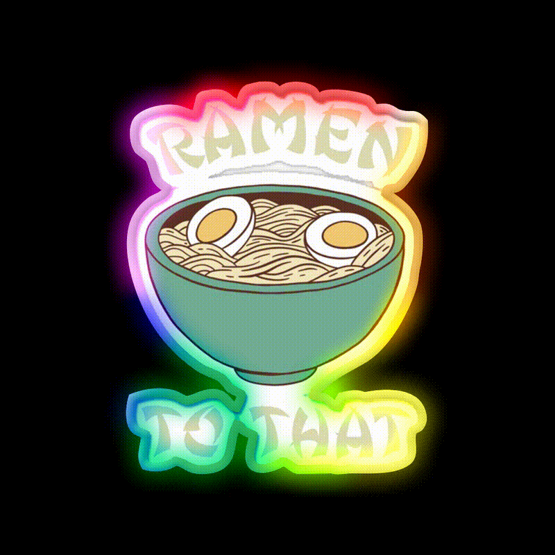 Ramen To That Led Neon Sign Chinese Food Rgb Color - LED neon sign close-up detail
