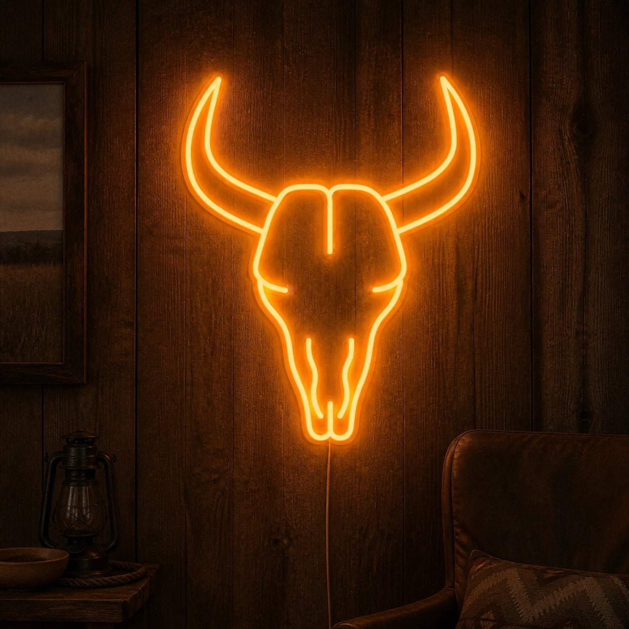 Ranch Bull Skull Vintage LED Neon Sign - Shineneon