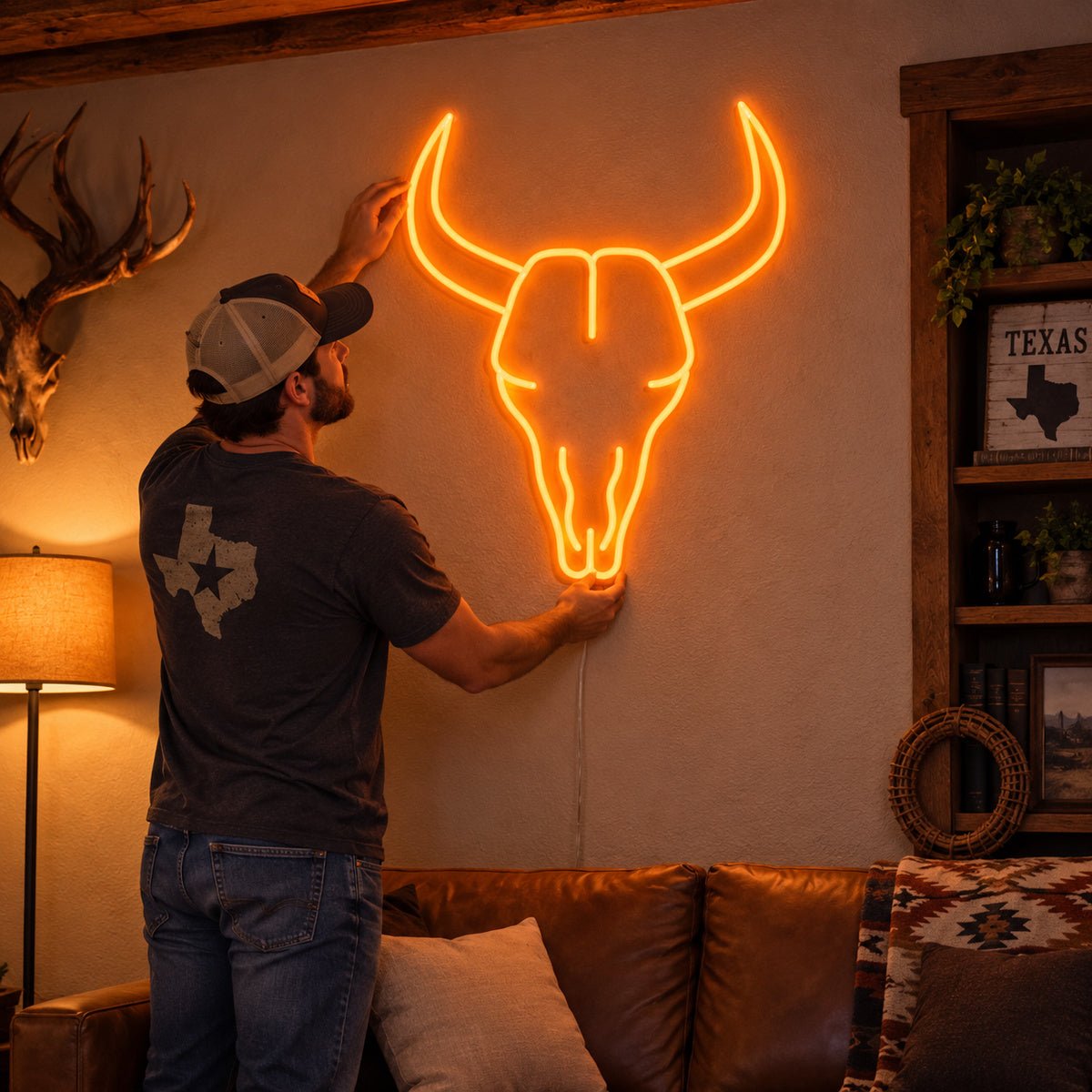 Ranch Bull Skull Vintage LED Neon Sign Garage Neon Sign - Shineneon