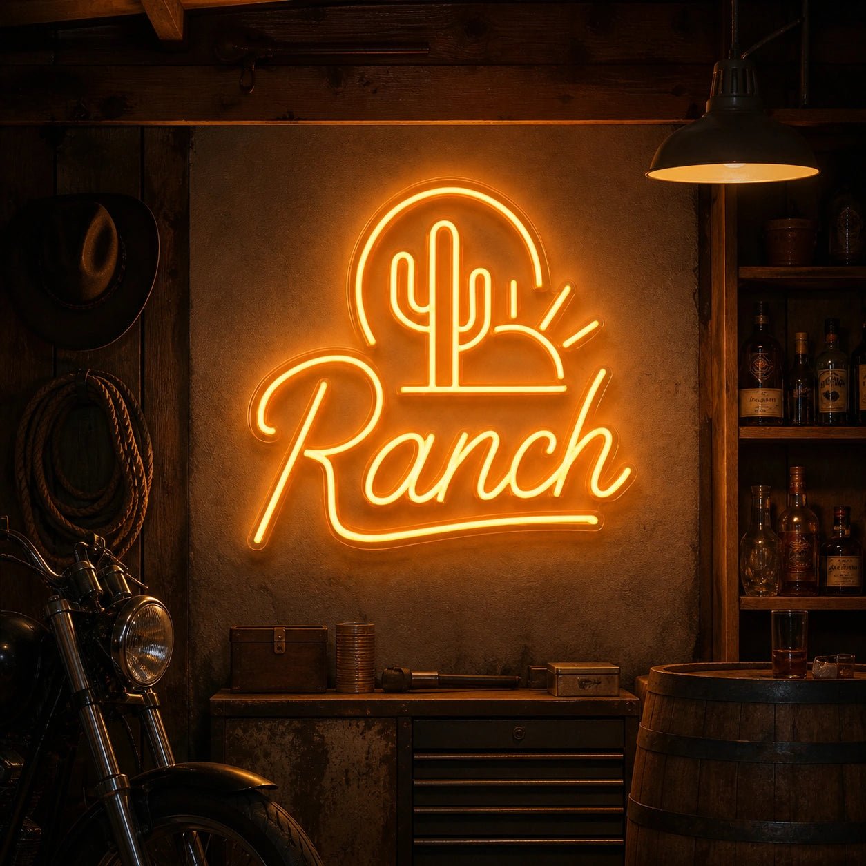 Ranch Cactus Sunset Vintage LED Neon Sign - Shineneon