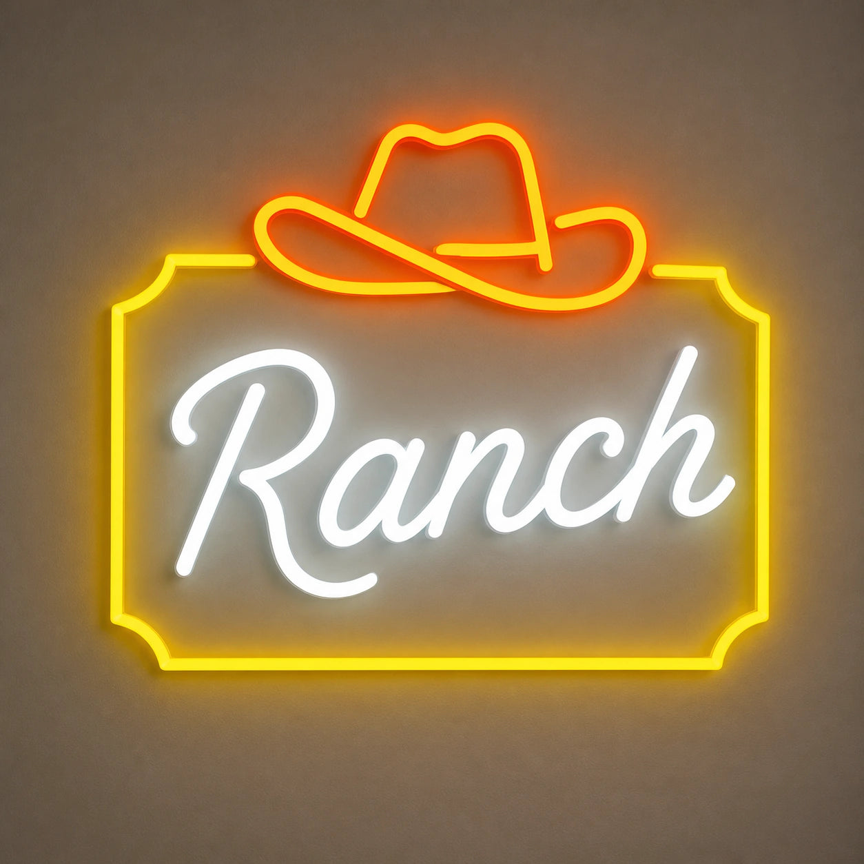 Ranch Cowboy Hat Frame Vintage LED Neon Sign main product image