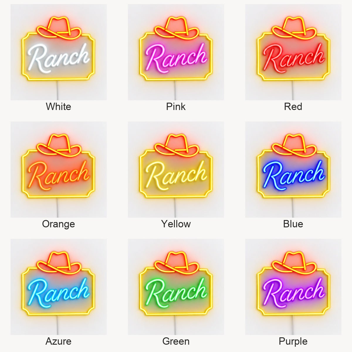 Ranch Cowboy Hat Frame Vintage LED Neon Sign Garage Neon Sign - Shineneon