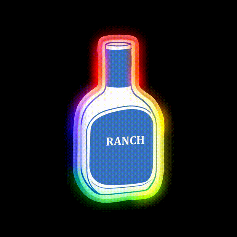 Ranch Snack Food Led Neon Sign Rgb Color - LED neon sign close-up detail