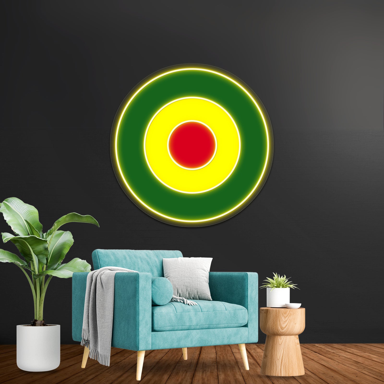 Rasta Mod Target Artwork Led Signs For Room | Shineneon