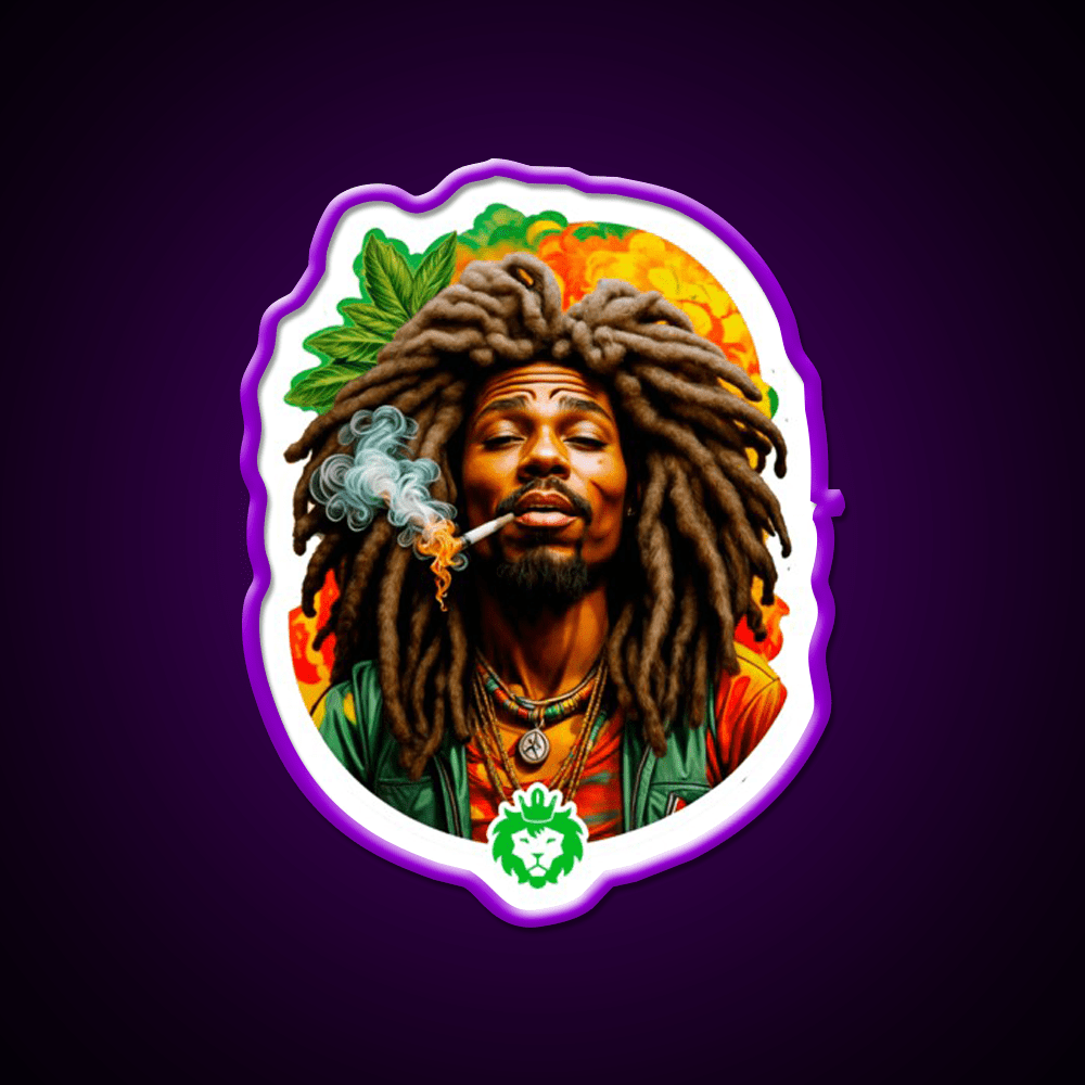 Rastafari Weed Hemp Inspired Green Leaf Led Neon Sign Rgb Color - Shineneon