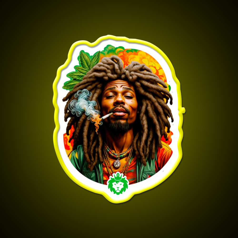 Rastafari Weed Hemp Inspired Green Leaf Led Neon Sign Rgb Color - LED neon sign view 7