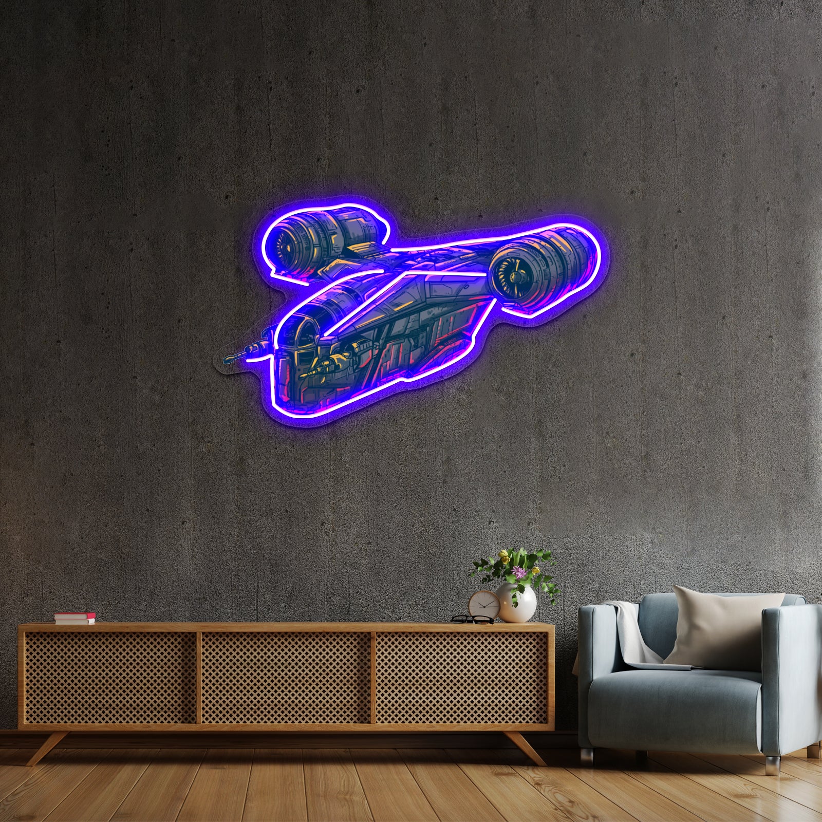 Razor Crest Artwork Led Signs For Room | Shineneon