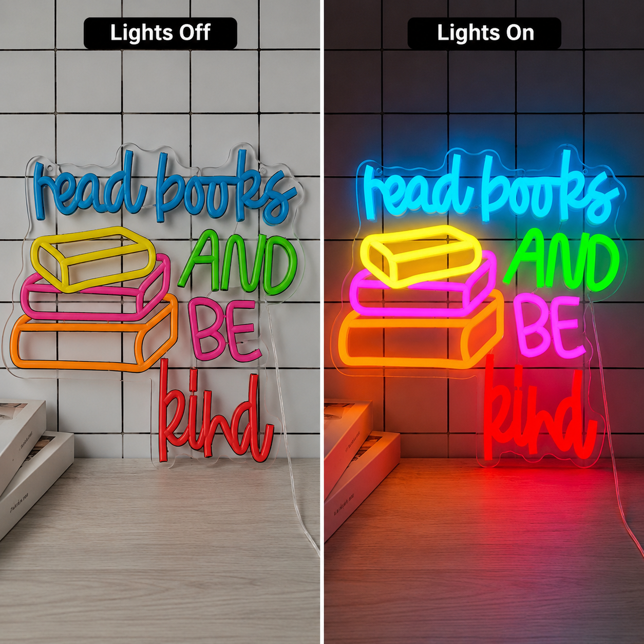 Read Books And Be Kind LED Neon Sign Wall Neon Sign - Shineneon