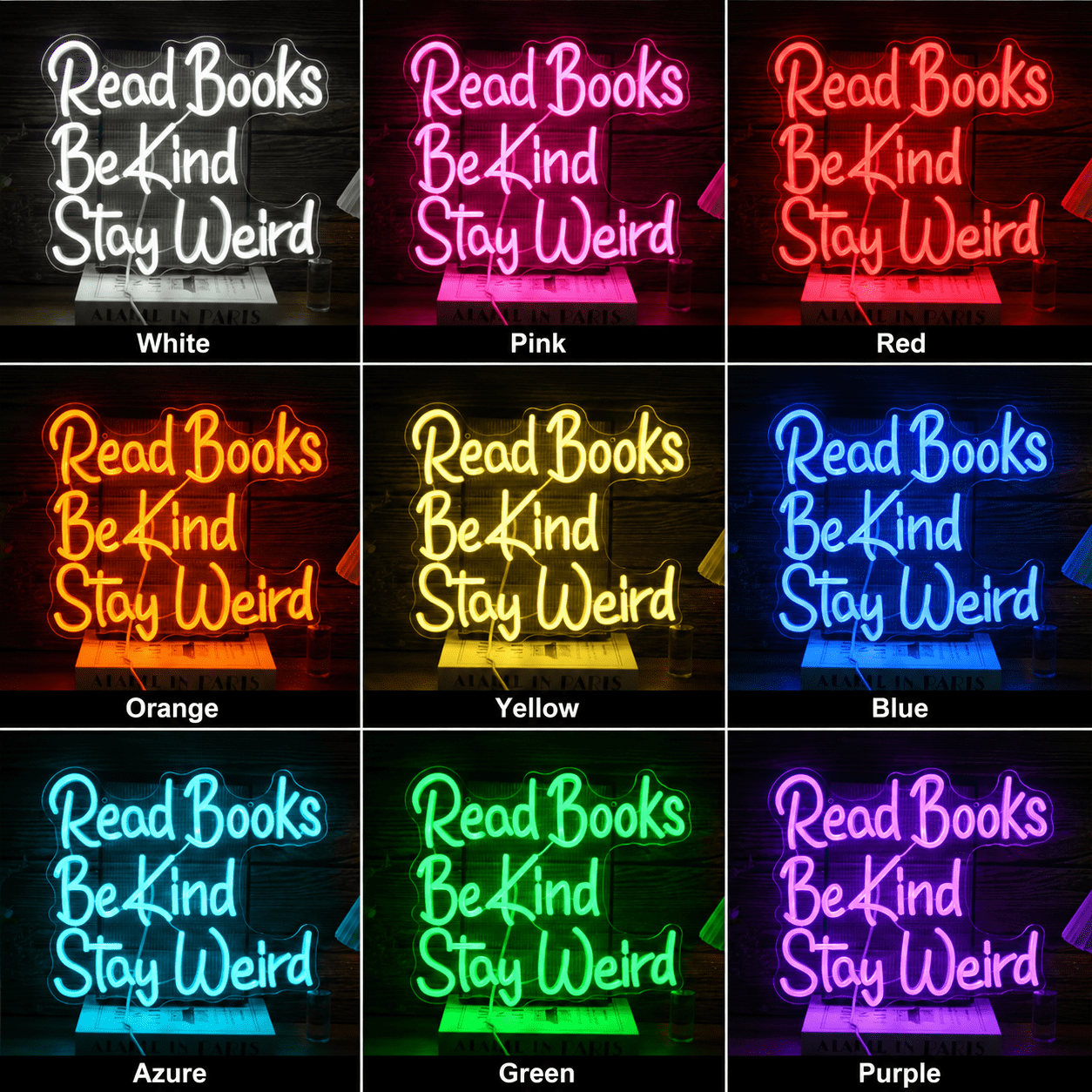 Read Books Be Kind Stay Weird LED Neon Sign Home Decor - Shineneon