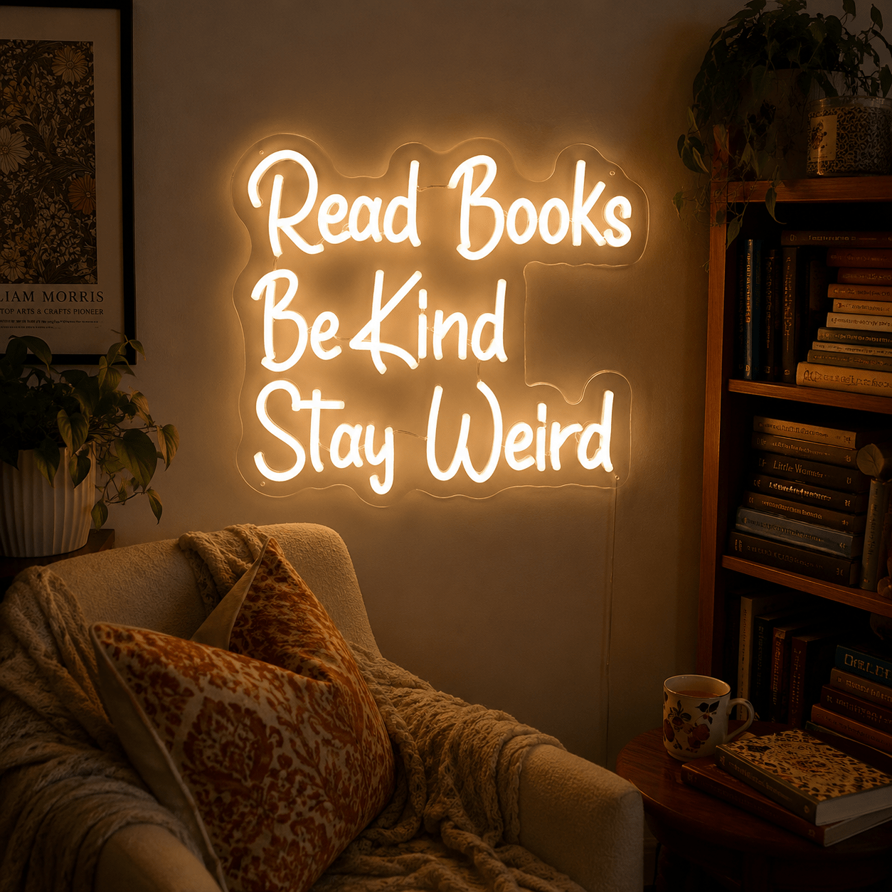 Read Books Be Kind Stay Weird LED Neon Sign Home Wall Art - Shineneon