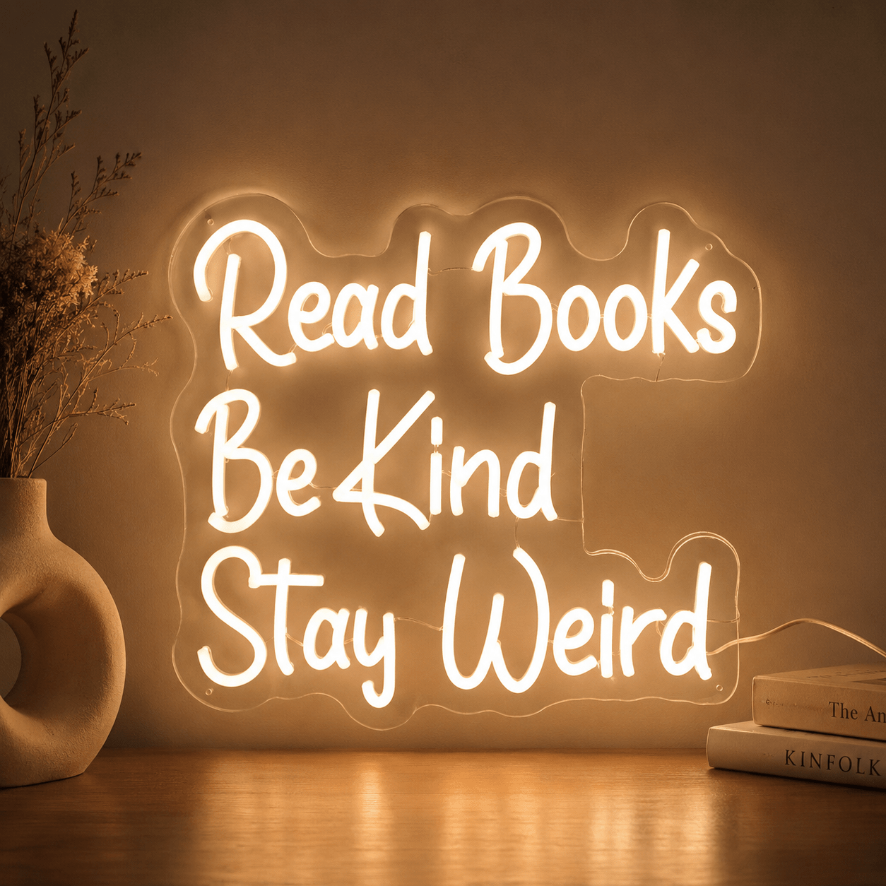 Read Books Be Kind Stay Weird LED Neon Sign Home Wall Art - Shineneon