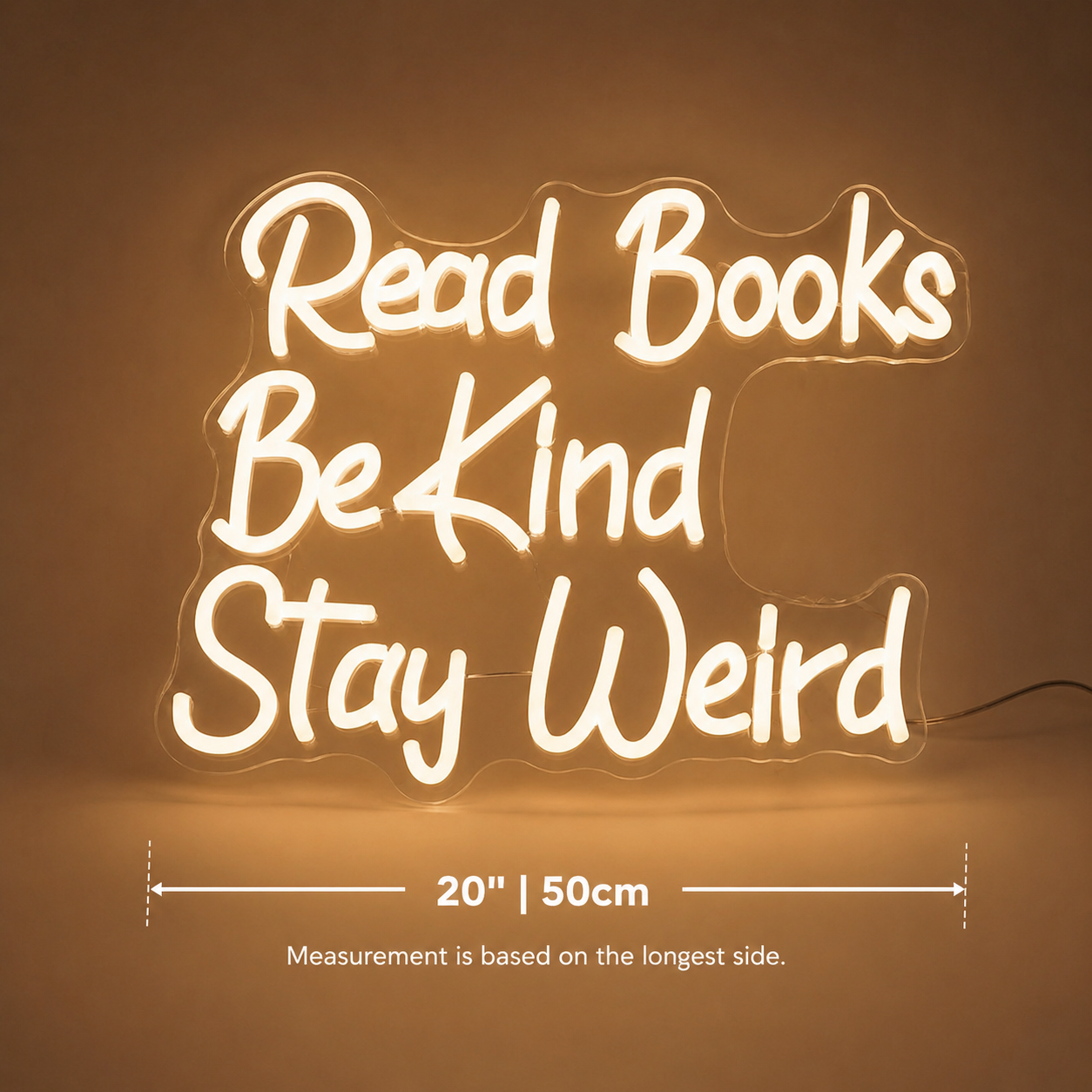 Read Books Be Kind Stay Weird LED Neon Sign Wall Neon Sign - 04 Size Image