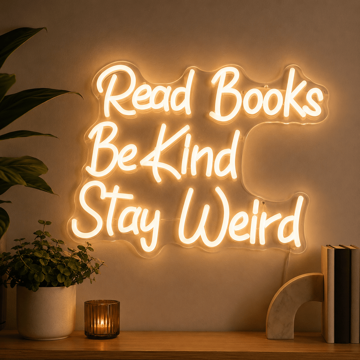 Read Books Be Kind Stay Weird LED Neon Sign Wall Neon Sign - Shineneon