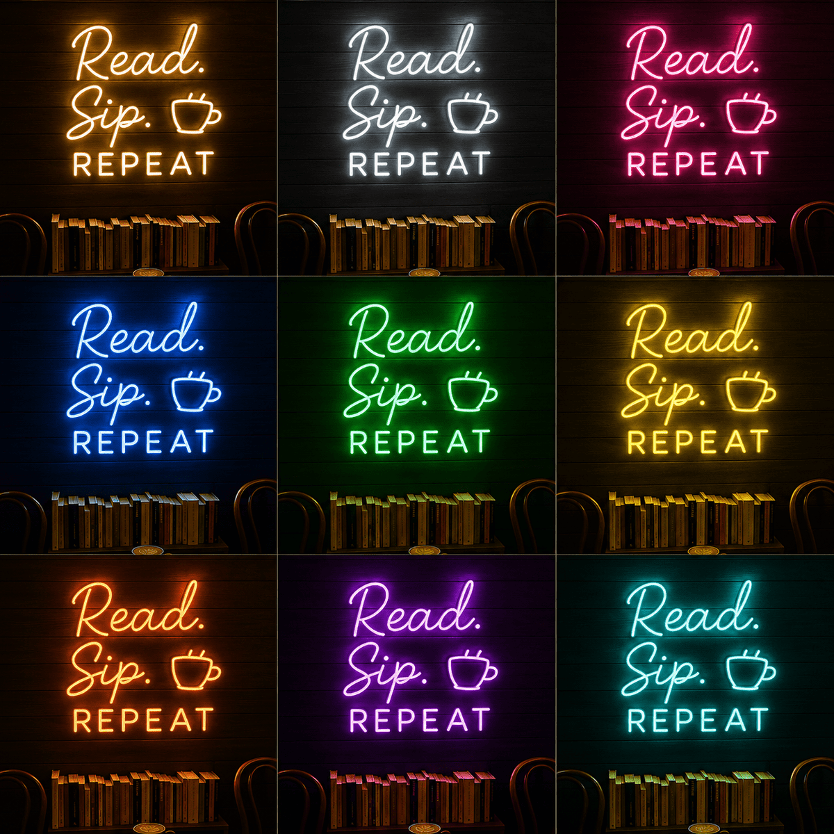 Read Sip Repeat LED Neon Sign - Shineneon