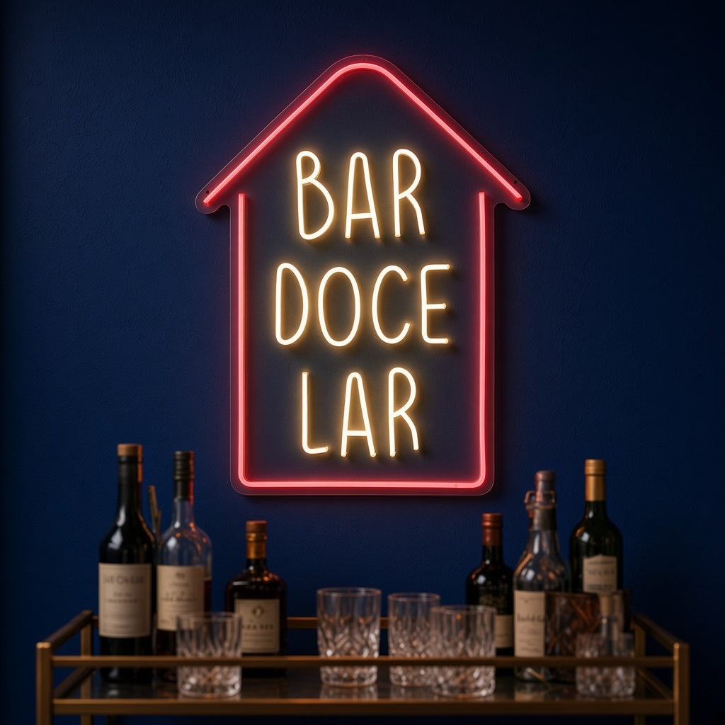 Bar Doce Lar LED Neon Sign - advertising view