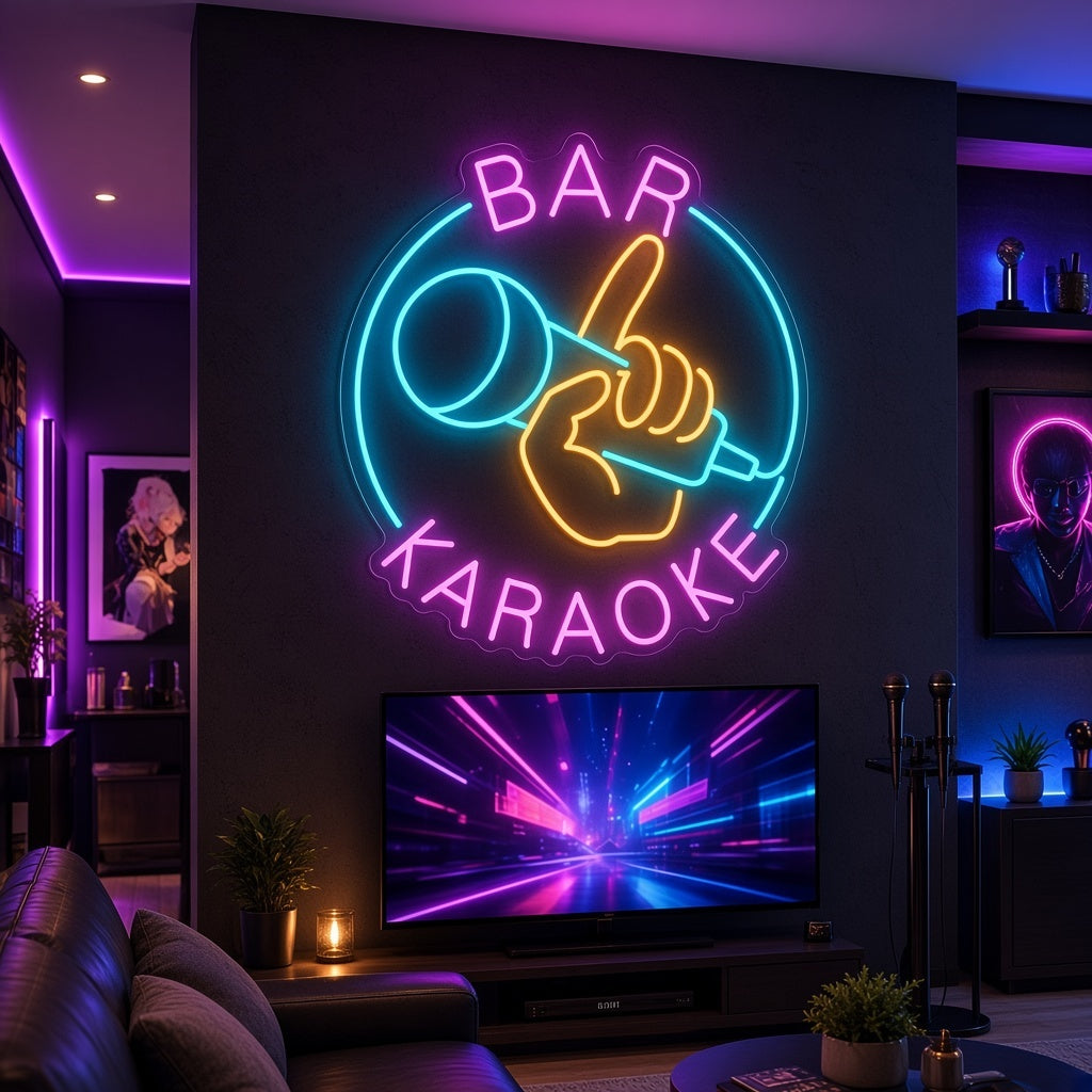 Bar Karaoke LED Neon Sign - advertising view