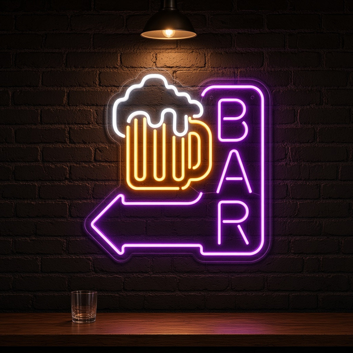 Bar Arrow Beer Mug Foam Light for Pub Man Cave LED Neon Sign - advertising view