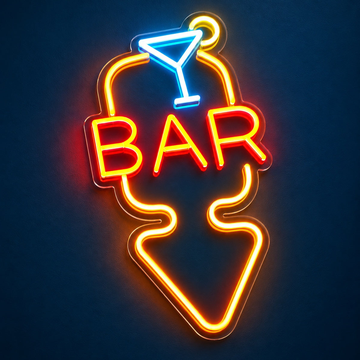 Bar Martini Glass Down Arrow LED Neon Sign - product hero