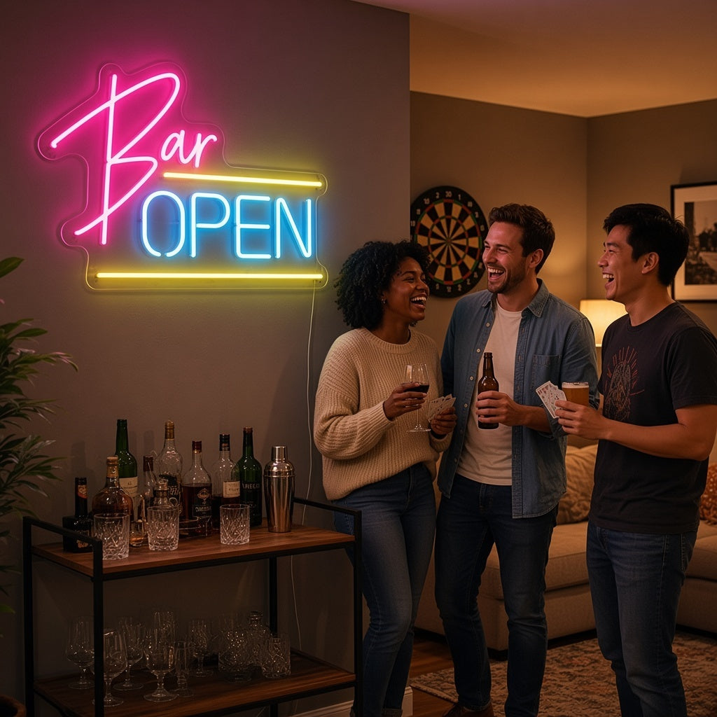 Bar Open Pub Decor LED Neon Sign - lifestyle view