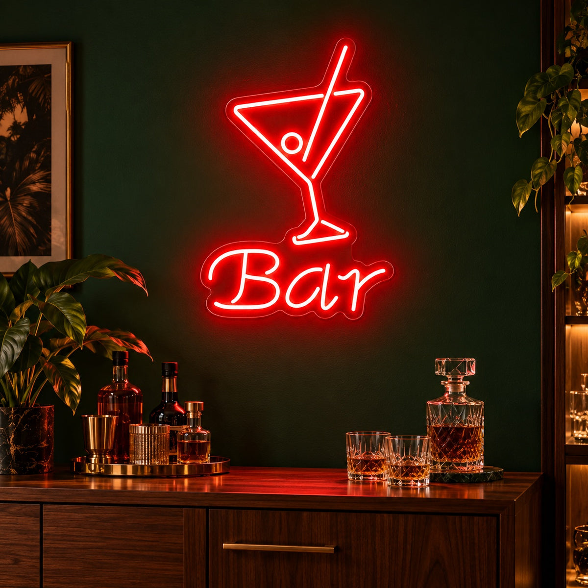 Bar Martini Glass LED Neon Sign - advertising view